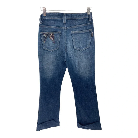 Rinascimento Italian Designer Rhinestone Denim Jeans Size 28 Small - Picture 2 of 13